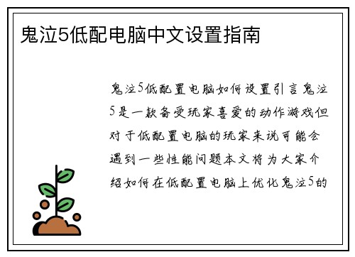 鬼泣5低配电脑中文设置指南